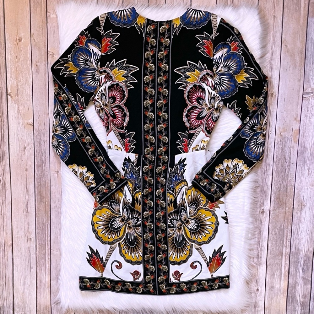 Farm Rio Floral Black Wrap Mini Dress - Picture 8 of 13